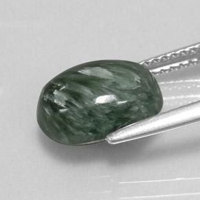 Seraphinite Gemstone in 10.9 x 8.1 mm Size for Sale, Seraphinite Stone in Green Color