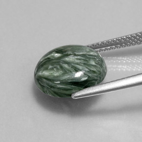 Seraphinite Gemstone in 12 mm (calibrated) Size for Sale, Seraphinite Stone in Green Color