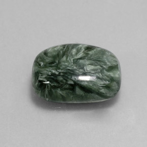 6.43 ct Green Seraphinite Stone, Natural Seraphinite in Cushion Cabochon Shape for Sale
