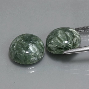 Seraphinite Gemstone in 12 mm (calibrated) Size for Sale, Seraphinite Stone in Green Color