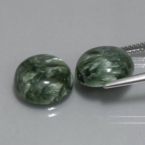 Seraphinite Gemstone in 12 mm (calibrated) Size for Sale, Seraphinite Stone in Green Color