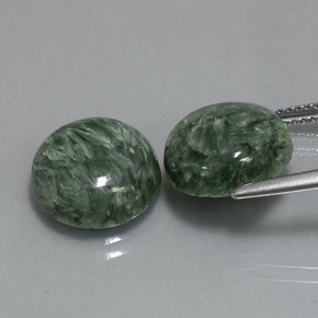 Seraphinite Gemstone in 12 mm (calibrated) Size for Sale, Seraphinite Stone in Green Color