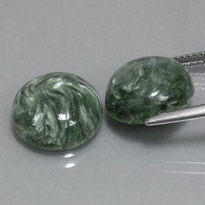 Seraphinite Gemstone in 12 mm (calibrated) Size for Sale, Seraphinite Stone in Green Color