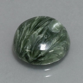 4.27 ct Green Seraphinite Stone, Natural Seraphinite in Round Cabochon Shape for Sale