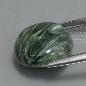Seraphinite Gemstone in 12 mm (calibrated) Size for Sale, Seraphinite Stone in Green Color
