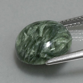 Seraphinite Gemstone in 12 mm (calibrated) Size for Sale, Seraphinite Stone in Green Color