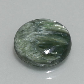 3.87 ct Green Seraphinite Stone, Natural Seraphinite in Round Cabochon Shape for Sale