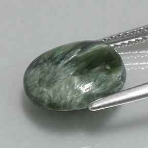 Seraphinite Gemstone in 12 mm (calibrated) Size for Sale, Seraphinite Stone in Green Color