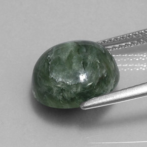 Seraphinite Gemstone in 12 mm (calibrated) Size for Sale, Seraphinite Stone in Green Color