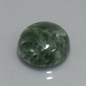 5.08 ct Green Seraphinite Stone, Natural Seraphinite in Round Cabochon Shape for Sale