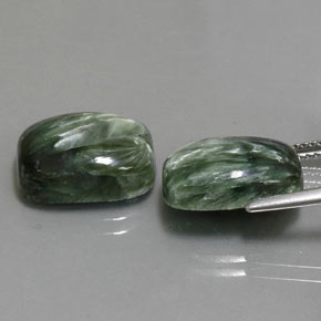 Seraphinite Gemstones in 14 x 10 mm (calibrated) Size for Sale, Seraphinite Stones in Earthy Green Color