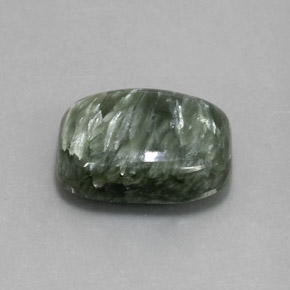 5.57 ct Green Seraphinite Stone, Natural Seraphinite in Cushion Cabochon Shape for Sale