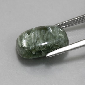 Seraphinite Gemstone in 14 x 10 mm Size for Sale, Seraphinite Stone in Green Color