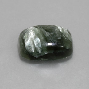 5.57 ct Green Seraphinite Stone, Natural Seraphinite in Cushion Cabochon Shape for Sale