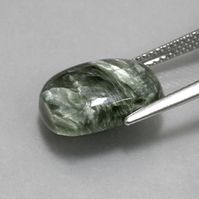 Seraphinite Gemstone in 14 x 10 mm (calibrated) Size for Sale, Seraphinite Stone in Green Color