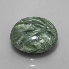 4.56 ct Green Seraphinite Stone, Natural Seraphinite in Round Cabochon Shape for Sale