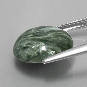 Seraphinite Gemstone in 12 mm (calibrated) Size for Sale, Seraphinite Stone in Green Color