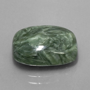 6.06 ct Green Seraphinite Stone, Natural Seraphinite in Cushion Cabochon Shape for Sale