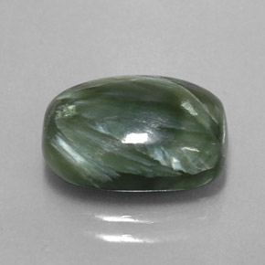 5.80 ct Green Seraphinite Stone, Natural Seraphinite in Cushion Cabochon Shape for Sale