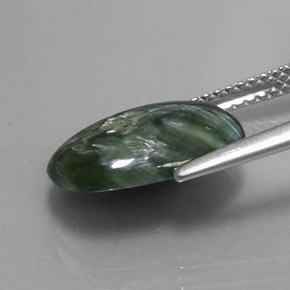 Seraphinite Gemstone in 13.7 x 9.1 mm Size for Sale, Seraphinite Stone in Green Color