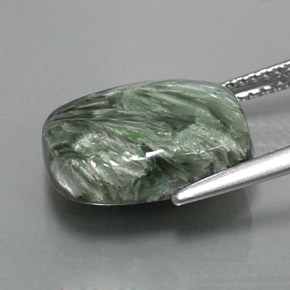 Seraphinite Gemstone in 13.9 x 10 mm Size for Sale, Seraphinite Stone in Green Color