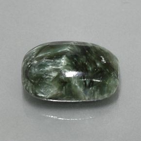 5.73 ct Green Seraphinite Stone, Natural Seraphinite in Cushion Cabochon Shape for Sale