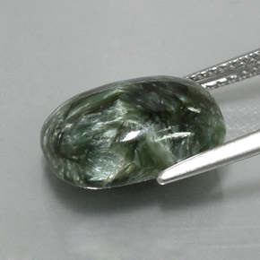 Seraphinite Gemstone in 13.8 x 9.8 mm Size for Sale, Seraphinite Stone in Green Color