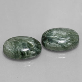 19.32 ct Green Seraphinite Stone, Natural Seraphinite in Oval Cabochon Shape for Sale