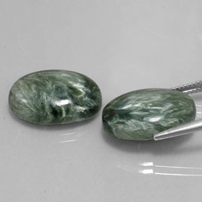 Seraphinite Gemstone in 18 x 13 mm (calibrated) Size for Sale, Seraphinite Stone in Green Color