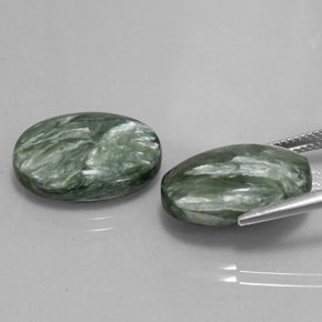 Seraphinite Gemstone in 18 x 13 mm (calibrated) Size for Sale, Seraphinite Stone in Green Color