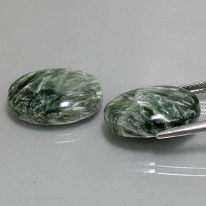 Seraphinite Gemstone in 18 x 13 mm (calibrated) Size for Sale, Seraphinite Stone in Green Color