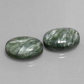 19.38 ct Green Seraphinite Stone, Natural Seraphinite in Oval Cabochon Shape for Sale