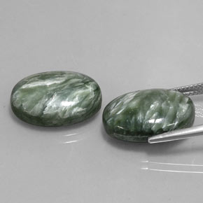 Seraphinite Gemstone in 18 x 13 mm (calibrated) Size for Sale, Seraphinite Stone in Green Color