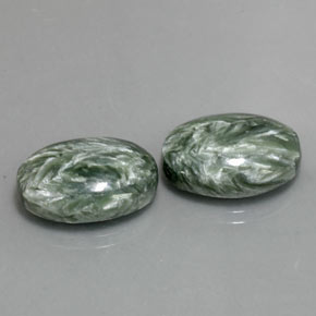 18.86 ct Green Seraphinite Stone, Natural Seraphinite in Oval Cabochon Shape for Sale