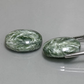 Seraphinite Gemstone in 18 x 13 mm (calibrated) Size for Sale, Seraphinite Stone in Green Color