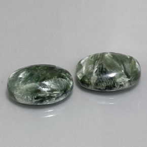 18.84 ct Green Seraphinite Stone, Natural Seraphinite in Oval Cabochon Shape for Sale