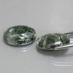 Seraphinite Gemstone in 18 x 13 mm (calibrated) Size for Sale, Seraphinite Stone in Green Color