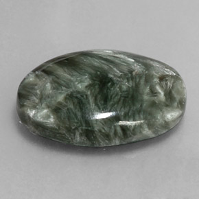 8.22 ct Green Seraphinite Stone, Natural Seraphinite in Oval Cabochon Shape for Sale