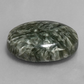 9.70 ct Green Seraphinite Stone, Natural Seraphinite in Oval Cabochon Shape for Sale