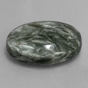 9.46 ct Green Seraphinite Stone, Natural Seraphinite in Oval Cabochon Shape for Sale