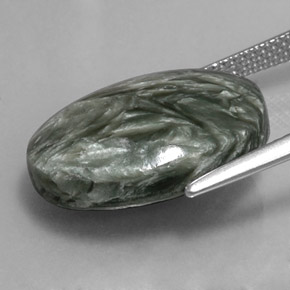Seraphinite Gemstone in 18 x 13 mm (calibrated) Size for Sale, Seraphinite Stone in Green Color