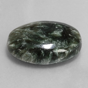 10.02 ct Green Seraphinite Stone, Natural Seraphinite in Oval Cabochon Shape for Sale