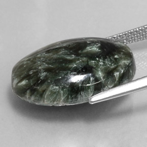 Seraphinite Gemstone in 18 x 13 mm (calibrated) Size for Sale, Seraphinite Stone in Green Color