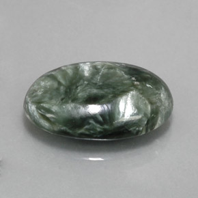 8.27 ct Green Seraphinite Stone, Natural Seraphinite in Oval Cabochon Shape for Sale