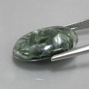 Seraphinite Gemstone in 18 x 13 mm (calibrated) Size for Sale, Seraphinite Stone in Green Color