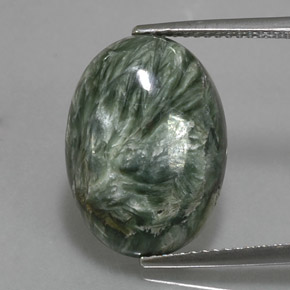 8.69 ct Green Seraphinite Gemstone, Seraphinite Gem in Oval Cabochon Shape for Sale.
