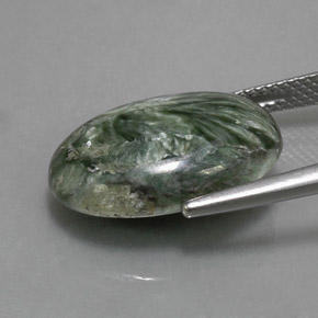 Seraphinite Gemstone in 18 x 13 mm (calibrated) Size for Sale, Seraphinite Stone in Green Color
