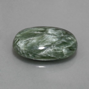 6.95 ct Green Seraphinite Stone, Natural Seraphinite in Oval Cabochon Shape for Sale