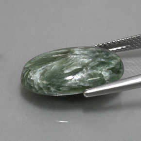 Seraphinite Gemstone in 17.5 x 12.4 mm Size for Sale, Seraphinite Stone in Green Color