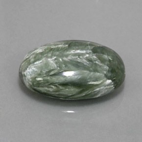 8.60 ct Green Seraphinite Stone, Natural Seraphinite in Oval Cabochon Shape for Sale